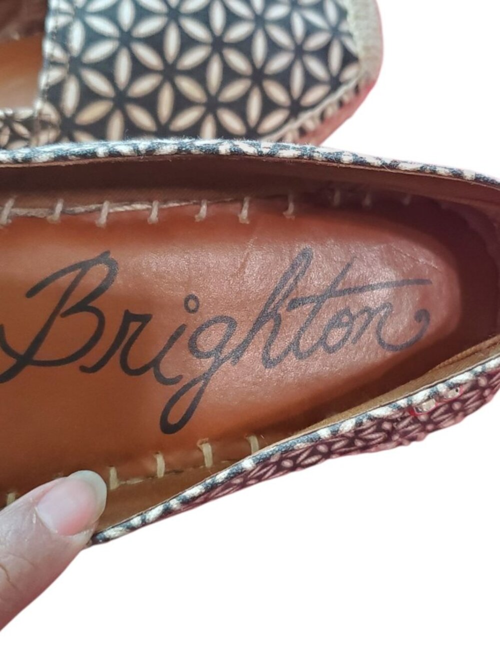 Brighton Womens Geometric Print Espadrille Flats Casual Slip-On Shoes Black SZ 9 - Picture 12 of 14